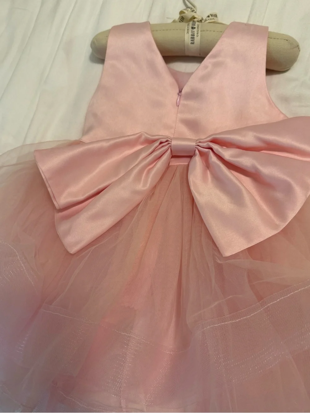 Amazon Baby Girl Pink Tulle Party Dress with Bow and Pearl Accents